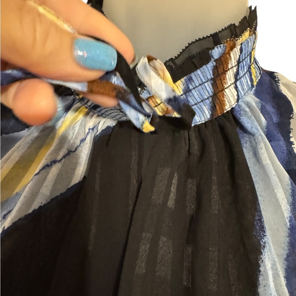 White House Black Market Multicolor Striped Sleeveless Blouse SMALL #7 - Picture 3 of 8